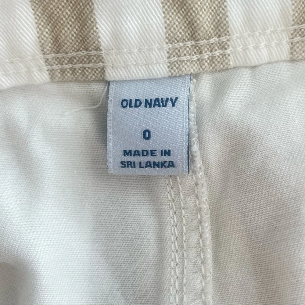 Old Navy Striped Button Front Skirt Size 0 in Beige and Tan